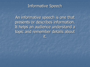 Outline for Informative Speech