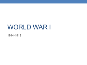 World War I Lecture Notes PowerPoint