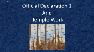 Lesson 153 Official Declaration 1 and Temple Work Power Pt