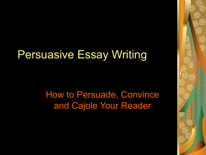 Persuasive Essay Writing