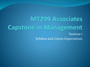 Course Syllabus: Management Expectations & Policies