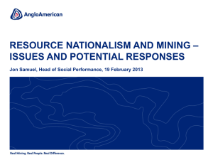 Anglo American Resource Nationalism and Mining