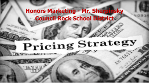 Pricing Strategies PPT - Council Rock School District