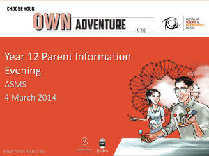 Year 12 Parent Information Evening