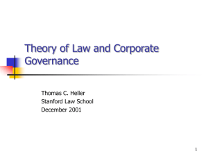 The Rule of Law and Patterns of Corporate Governance