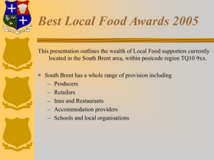 Best Local Food Awards 2005 - South Brent Community Website