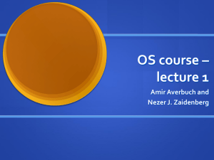 OS course – lecture 1