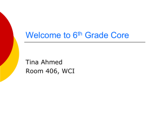 Welcome to 6th Grade Core - Walnut Creek School District