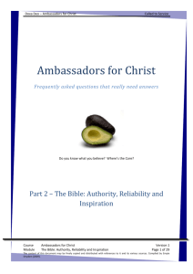 Doc Ambassadors for Christ - The Bible