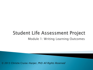 Module One - National Institute for Learning Outcomes Assessment