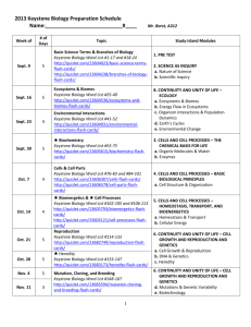 Bio Review Schedule & Resource Links