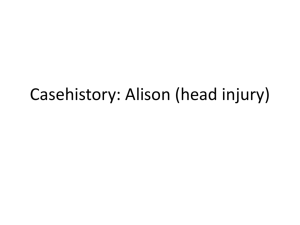 Casehistory: Alison (head injury)