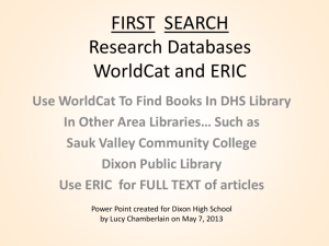 first search powerpoint - Dixon High School Library