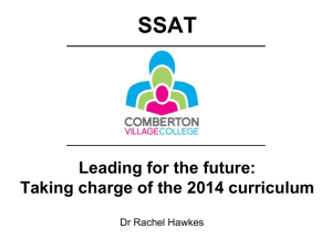 Leading for the future: Taking charge of the 2014 curriculum SSAT