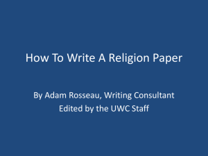 How To Write A Religion Paper