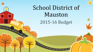 2015-2016 Budget Presentation