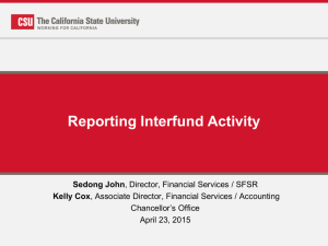 Reporting Interfund Activity - The California State University