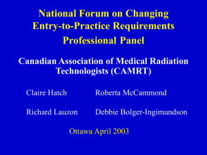 CAMRT Degree Chronology - Colleges and Institutes Canada