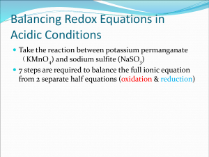 Balancing Redox Equations in Acidic Conditions