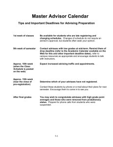 Student's Guide to Preparing for an Advising Appointment