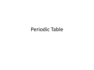Periodic Table & Atomic Structure