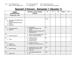 Spanish 2 Honors - Semester 1 (Quarter 1)