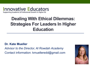 Ethics and Leadership - Innovative Educators