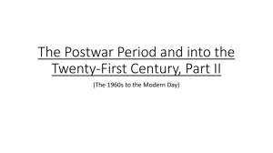 The Postwar Period and into the Twenty-first