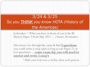 3/24 & 3/25 So you THINK you know HOTA (History of