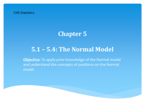 Chapter 5 5.1 * 5.2: The Standard Normal Distribution