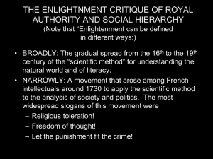 1. The Enlightenment Critique of Royal Government and Social