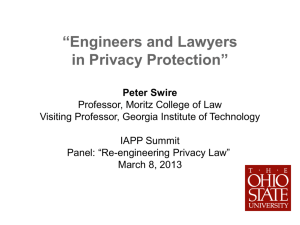 Engineers and Lawyers in Privacy Protection