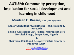 AUTISM: Community perception, implication for social development