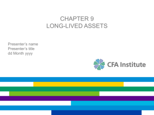 Chapter 9: Long-Lived Assets