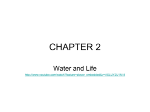 Chapter 2Water and Life 20092010