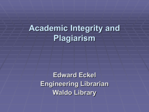 Academic Integrity and Plagiarism