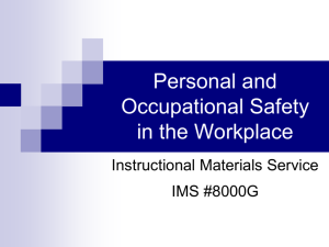 Personal and Occupational Safety in the Workplace