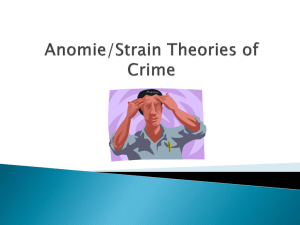 Anomie and Strain Theories