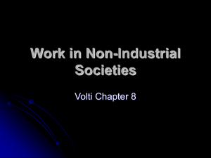 Work in Non-Industrial Societies