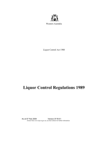 Liquor Control Regulations 1989