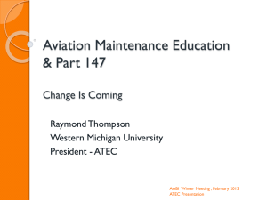 Aviation Maintenance Education & Part 147