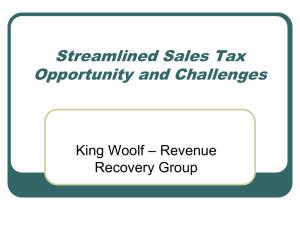 Streamlining State and Local Sales Taxes