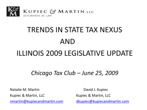 Physical, Attributional and Economic Nexus and Illinois Legislative