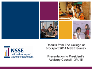 NSSE 2014--Presentation to President's Advisory Council