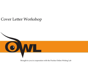 Cover Letter Presentation - OWL