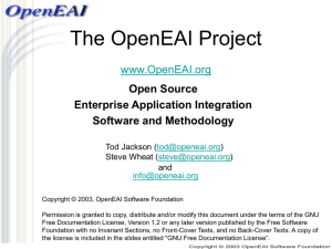 The OpenEAI Project - 4 Hour Presentation