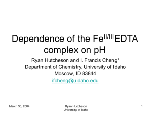 Dependence of the FeII/IIIEDTA comlex on pH