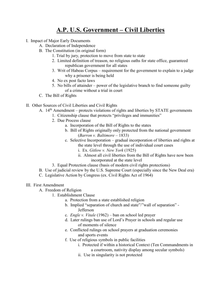 Civil Liberties Notes