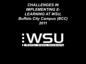 Challenges in implementing e-learning at WSU, Buffalo City