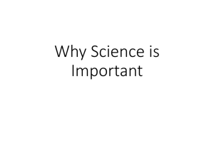 Why Science is Important - Roderick Biology